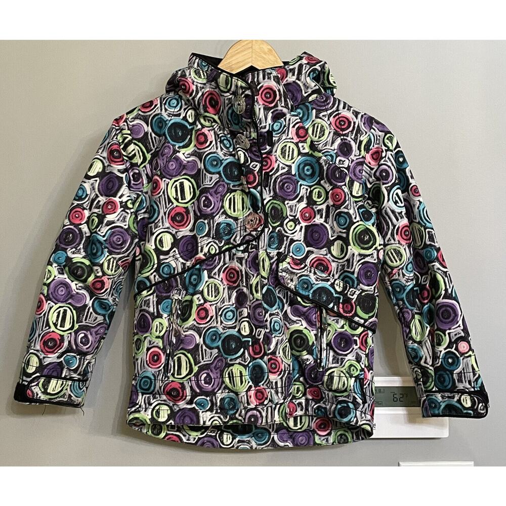 Obermeyer Ski Jacket Coat Multicolor Pattern Snowboard Vintage Juniors Sz 8 EUC‎